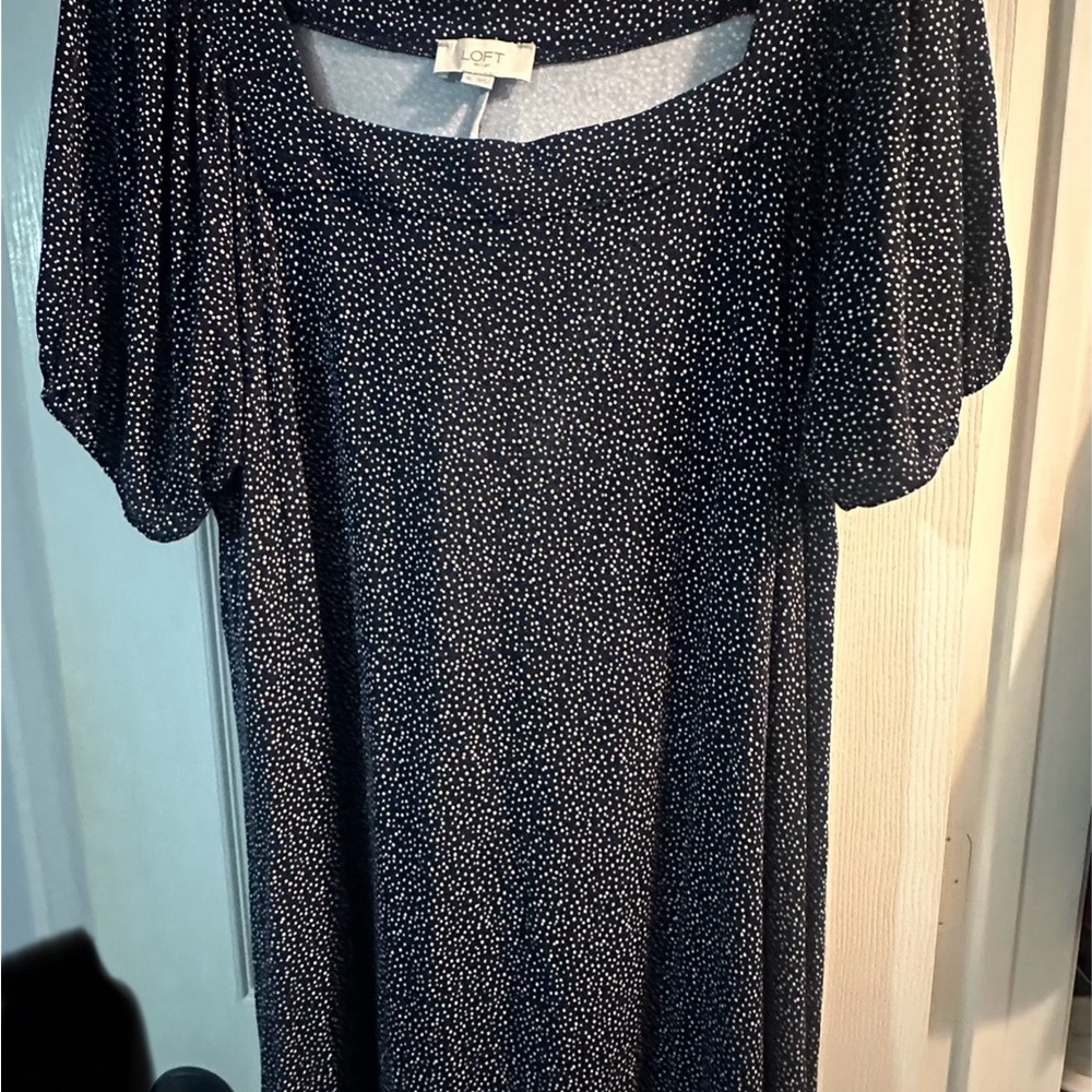 Loft Black and White Polka Dot Dress XL